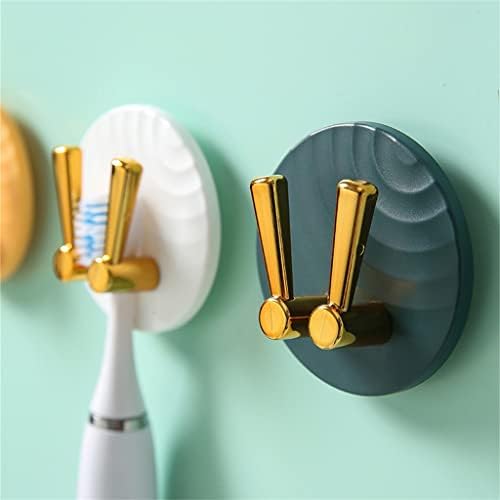 WFJDC מחזיק שיניים עגול מחזיק חדר אמבטיה רב-פונקציונלי קיר נטול אגרוף קיר דביק חזק