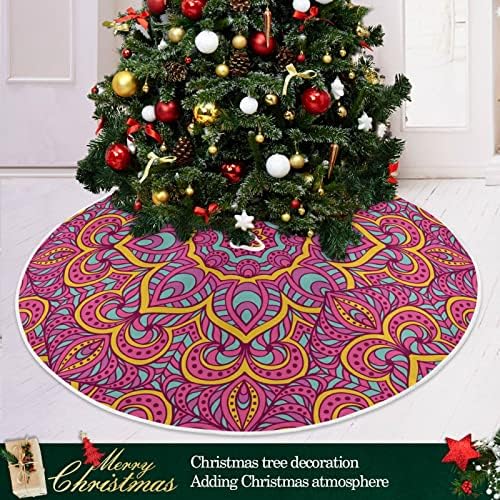 OARENCOL BOOHO צבעוני PAISLEY עץ חג המולד חצאית 36 אינץ