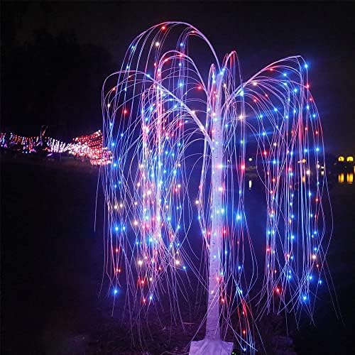 240 LED 6ft חג המולד עץ ערבה מואר, עץ LED RGB עם מרחוק, קישוטי עץ חג המולד למסיבת חתונה בגינה