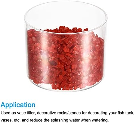 חצץ זכוכית דקורטיבי של Meccanixity 160 גרם/0.35 קילוגרמים סלע לא סדיר אבן חול אדום לצמחי מיכל דגים קישוט