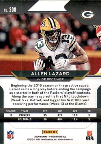 2020 Panini Prizm 208 Allen Lazard Green Bay Packers