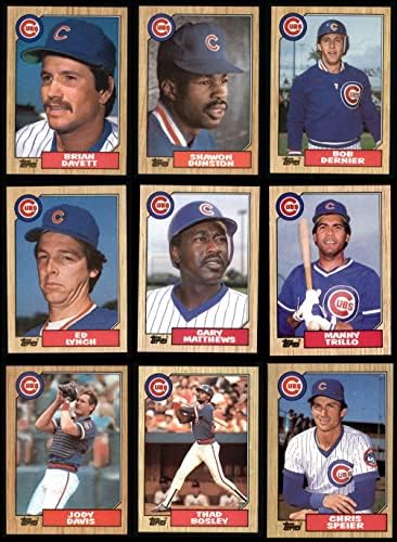 1987 Topps Chicago Cubs כמעט שלם צוות סט של שיקגו קאבס NM/MT Cubs