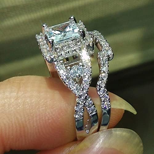 טבעת נשים גבול טבעת כסף משובצת אירופית טבעות אמריקאיות ואופנה טבעות חמודות בגודל 9