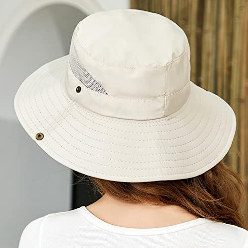 כובע שמש כובע הליכה ברוחב נשים כובע גינון הגנה על UV, כובע דיג מתקפל ועמיד למים לנשים