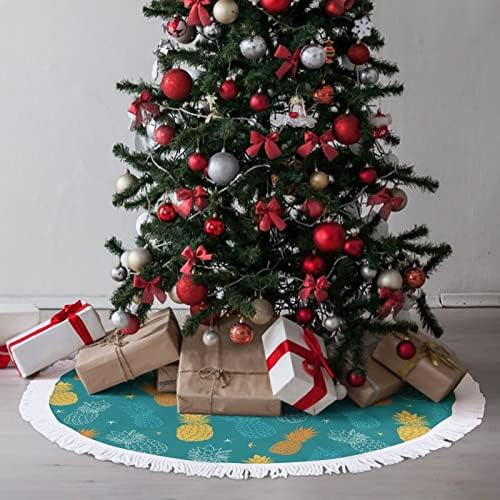 חצאית עץ חג המולד של עץ חג המולד חצאית עץ חג המולד חצאית עץ חג המולד קישוטי ציצים כחולים וצהובים