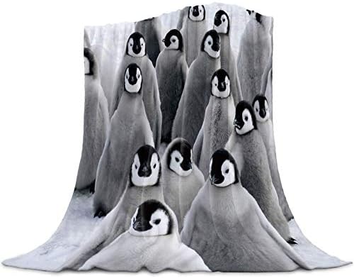 לוזוויט זורק שמיכה שמיכת קטיפה מטושטשת חמה פלנל פליס מיטה שמיכה פינגווינים חמודים אמנות כיף שמיכה קלה זריקה