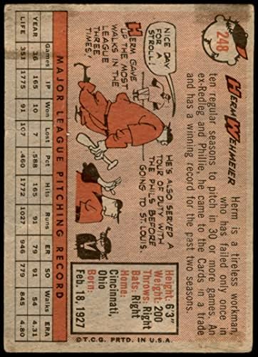 1958 Topps 248 Herm Wehmeier St. Louis Cardinals Cards's Cards 2 - קרדינלים טובים
