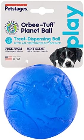 כדור פלנט אורבי-טאף כדור פלנט כדור מלכותי כחול כחול פינוק צעצוע של כלבים, גדול