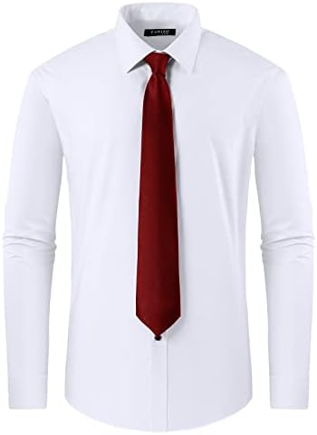 פאהיזו גברים של לבן שמלת חולצה צרפתית חפתים עם חפתים ועניבה