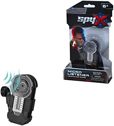 מאזין מיקרו של Spyx - מרגל צעצוע של מכשיר האזנה לכיס עם ניצן אוזניים מחובר לשמוע שיחות סודיות. תוספת מושלמת לקולקציית