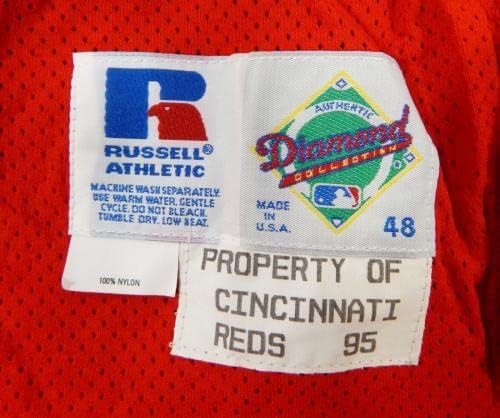 1995 משחק סינסינטי אדום ריק הונחה תרגול עטלף ג'רזי אדום 48 DP21659 - משחק משומש גופיות MLB
