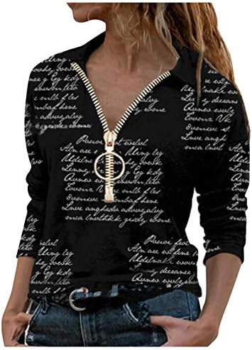 חולצה של NYYBW ליידי רוכסן ארוך-צווארון טוניקות שרוול חולצות עליונות חולצות נשים מזדמנים חולצות נשים