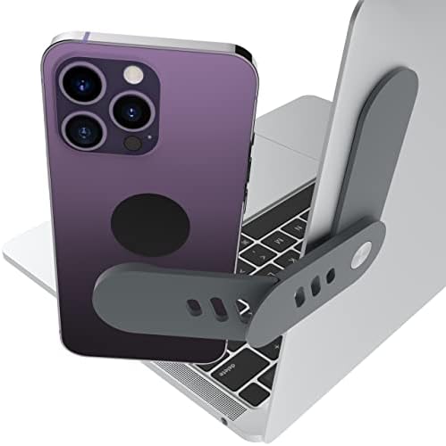 Mount Pizo של Doolkin®, מחזיק טלפון נייד, מעמד מחשב נייד מתכוונן, קליפ הרכבה בצד מחשב נייד, מעמד סמארטפון