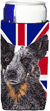 אוצרות קרוליין SC9853MUK כלב בקר אוסטרלי עם איחוד אנגלי ג'ק ג'ק דגל בריטי דגל אולטרה חיבוק לפחיות דקות,