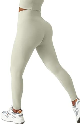 חותלות אימון של Qinsen לנשים חמאה רכה ומותניים גבוהים מכנסי יוגה עם כיסים