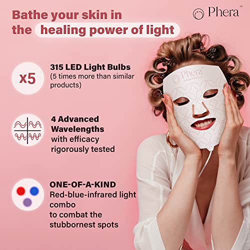 מסכת טיפול אור של LED LED - 315 נורות LED - טיפול באור אדום לפנים - מסכת פנים LED טיפול אור -