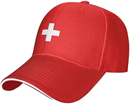 שוויצרי דגל כובע גברים נשים אופנה בייסבול כובע נהג משאית כובעי שחור כובע קש