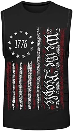 ZDDO 4 ביולי גופיות שרירים גופיות של אימון ספורט ללא שרוולים חולצות קיץ אתלטי 1776 טנקי כושר דגל אמריקאי