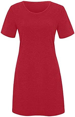 שמלת חולצת טריקו של שרוול קצר לנשים 2023 שמלת טוניקה מזדמנת של קיץ מזדמן טוניקה צבעונית צבע אחי