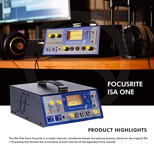 Focusrite Isa One - צרור Deluxe של מיקרופון קדם עם מיקרופון + אוזניות + חבילת כבל שמע פרו