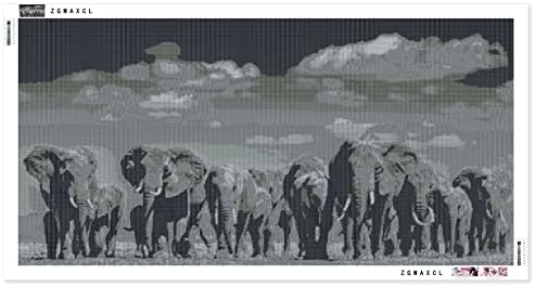 ZGMAXCL 5D ערכת ציור יהלומים DIY למבוגרים וילדים עגול תרגיל מלא פנינה פיל פיל בגודל גדול עיצוב חדר