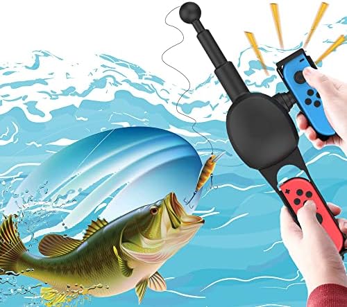 חכה לדייג למתג נינטנדו ומתג OLED, ערכת משחק דיג של ZKKEIIE תואמת לדיג אגדי Nintendo Switch, גאדג'טים