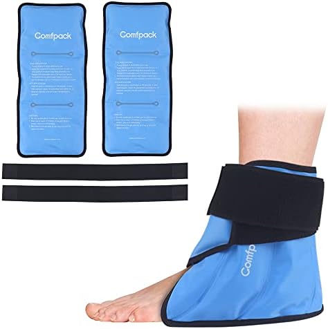 חבילת קרח עקב comfpack להקלה על כאבי כף רגל וקרסול, חבילות קרח בינוניות לפציעות ניתנות לשימוש חוזר,