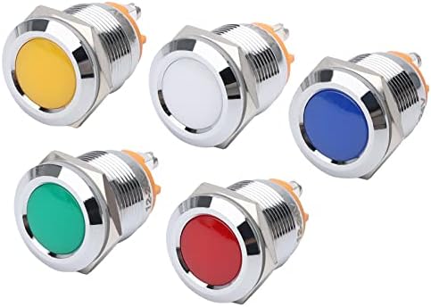 מחוון אפיל אור 19 ממ 3/4 אטום מים IP67 מנורת אות מתכת 12V AC/DC LED טייס מקף מנורת ראש קעור אדום ירוק ירוק