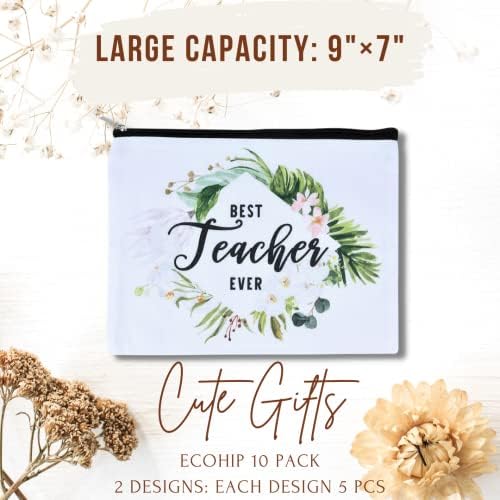 Ecohip 10 חבילה מתנות להערכת מורים מתנות איפור קשת תיקים לחג המולד