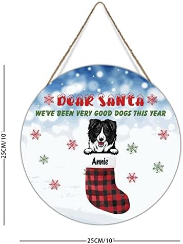 זרי דלת כניסה לחג המולד סנטה יקרה לחג המולד גרב כלב שלט כלב עיצוב