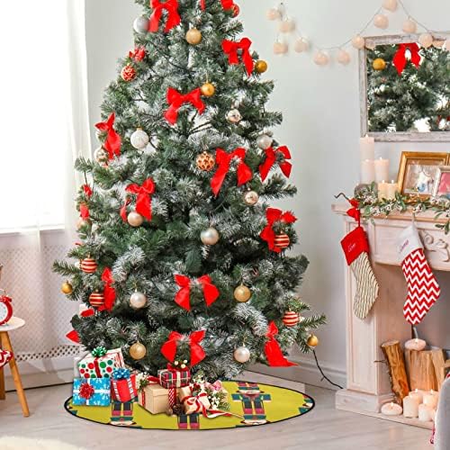 מחצלות עץ חג המולד של CUPADA PURDAD PURCERITER מחצלות עץ חג מולד חצאית עץ אטום למים, חמוד חג המולד