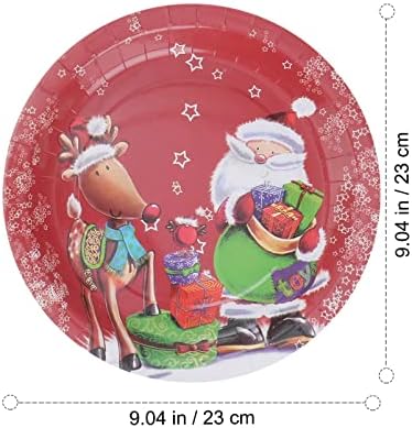 ערכת כלי אוכל לחג המולד של Coheali 80 יחידות צלחות נייר לחג המולד ומפיות קבעו לוח שולחן נייר לחופשה