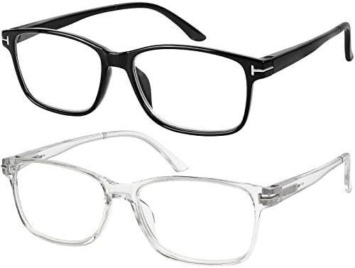מחשב משקפיים 2 זוגות אנטי בוהק אנטי השתקפות קלאסי קריאת משקפיים באיכות נוחות משקפיים לגברים ונשים + 0
