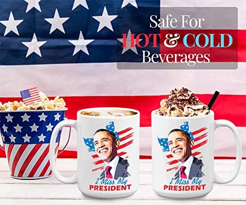 צריף אובמה קפה ספל 15 עוז, אני מתגעגע שלי נשיא אמריקאי פוליטי פוליטיקאי בחירות דמוקרטי לבן