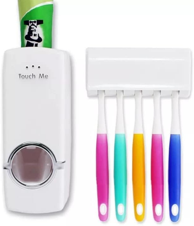 קיר משחת שיניים מתקן ומחזיק מברשת שיניים עם אבק וכיסוי הוכחת שפיכה כדי למנוע זיהום