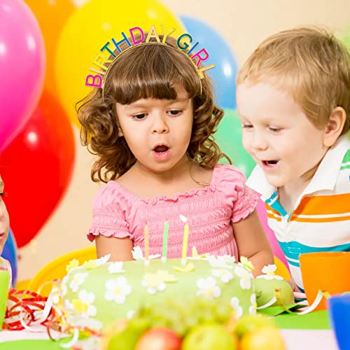 יום הולדת שמח כתר קשת' יום הולדת ילדה ' סגסוגת צבעוני סרט יום הולדת כיסוי ראש למסיבה קישוטי ונשים