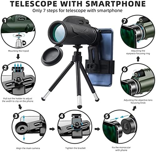 טלסקופ מונוקולרי מנקיאני, טלסקופ כף יד נייד 100 על 80 עמיד למים טלסקופ מונוקולרי צפייה בציפורים עם מתאם חצובה