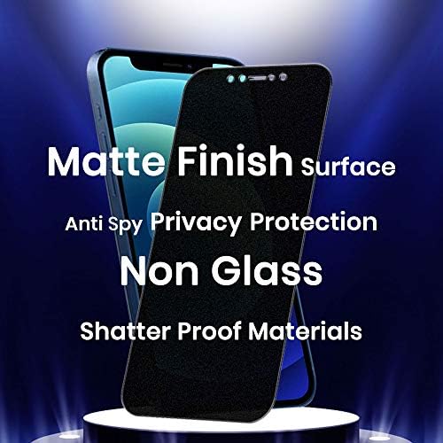 אומניפנס מגן מסך פרטיות מט מיועד לאייפון 12 פרו או אייפון 12 זכוכית ללא מזג, 2 דרך הגנה מפני ריגול