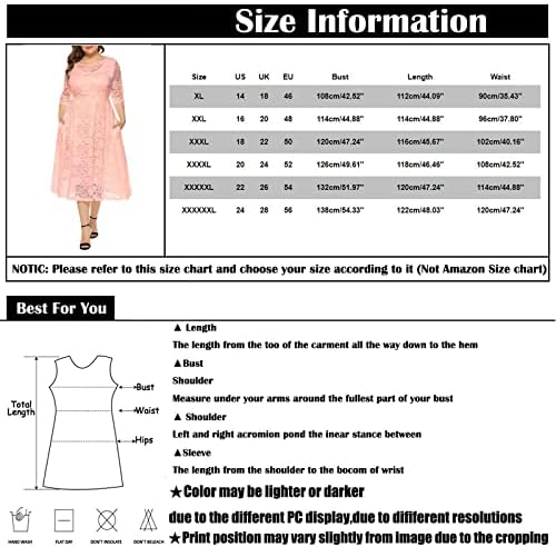 שמלת מקסי של קיץ פרגיר, טמפרמנט לנשים שרוול שרוול בן שלושה רבעים שרוול צבע מוצק בצבע אחיד O-צוואר פלוס