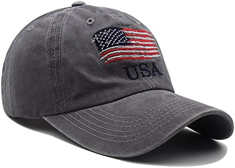 מאללה גברים של אמריקאי-דגל בייסבול-כובע רקמה-שטף מתכוונן ארהב אבא כובע לנשים