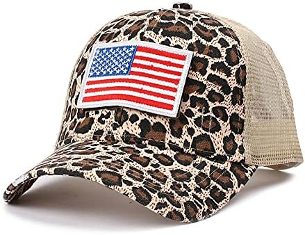יוניסקס פטריוטי בייסבול כובע אופנתי סנאפבק נהג משאית כובע מתכוונן אמריקאי דגל רשת חזרה שמש כובע