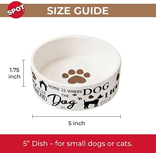 ספוט על ידי מוצרים אתיים - כבד קרמיקה מבריק כלב קערת חתול קערת עמיד כלב מזון ומים לחיות מחמד צלחת-מדיח