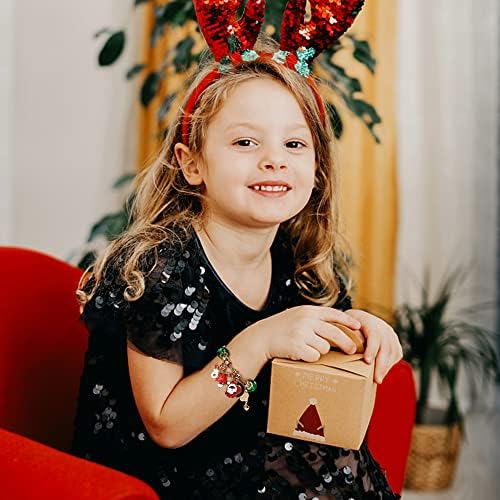 2022 בנות חג המולד קסם צמידי ביצוע ערכת לילדים עשה זאת בעצמך אדוונט תכשיטי צמידי עבור בנות חג המולד מתנת חג המולד