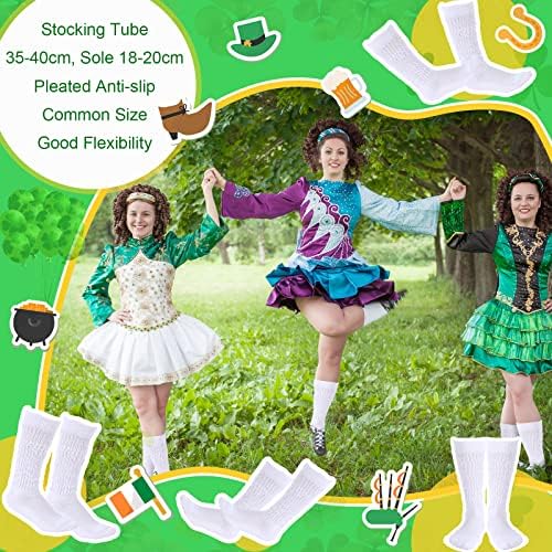 Jeyiour 4 חבילה אירית אליפות ריקוד אורך גרביים גרביים לריקודים גרביים למניעת גרבי גרביים מחליקים נשים