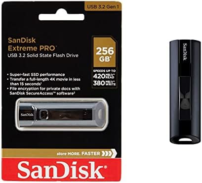 Sandisk 256GB Extreme Pro USB 3.1 כונן הבזק מצב מוצק-SDCZ880-256G-G46, שחור ו 256 ג'יגה-בייט פרו USB 3.2 כונן