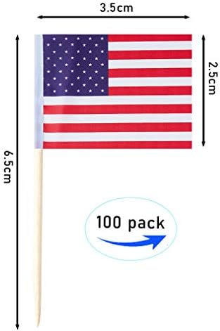 אמריקה קטן קיסם דגל דקור ארהב מיני הקאפקייקס מקל דגלי קישוטים