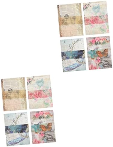 Exceart 2pcs 4 מתכננים ניירות קיר ללא ציוד תמונות פרח רקע רקע אלבום מלאכת וינטג 'מסגרות מסגרות ספרים