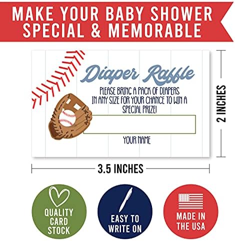 25 תינוק מקלחת חיתול הגרלה כרטיסים עבור תינוק מקלחת ילד-בייסבול תינוק מקלחת משחקים עבור בנים, חיתול הגרלה כרטיסים,