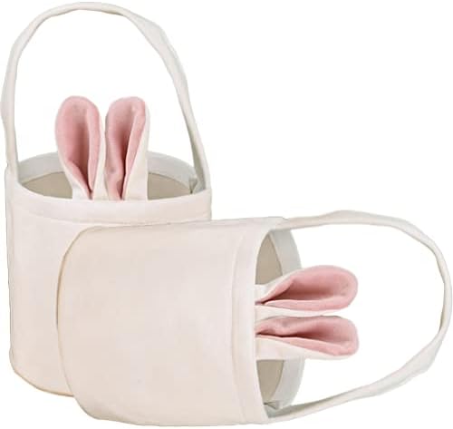 2 יחידות ארנב פסחא שקיות אוזני ארנב עיצוב פסחא סוכריות דלי פסחא באני סלי בד לשאת שקיות לילדים, לשימוש