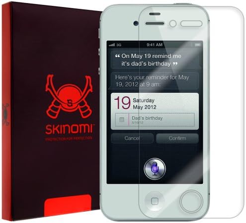 מגן מסך סקינומי תואם עם אפל אייפון 4ס ברור טקסקין סרט אנטי בועה
